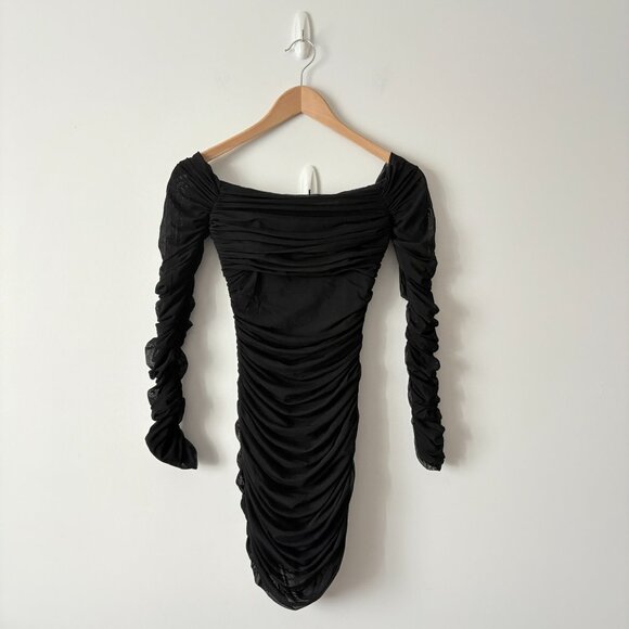 Aritzia Babaton Luxor Long Sleeve Mini Dress Black Size 0 - Picture 4 of 7